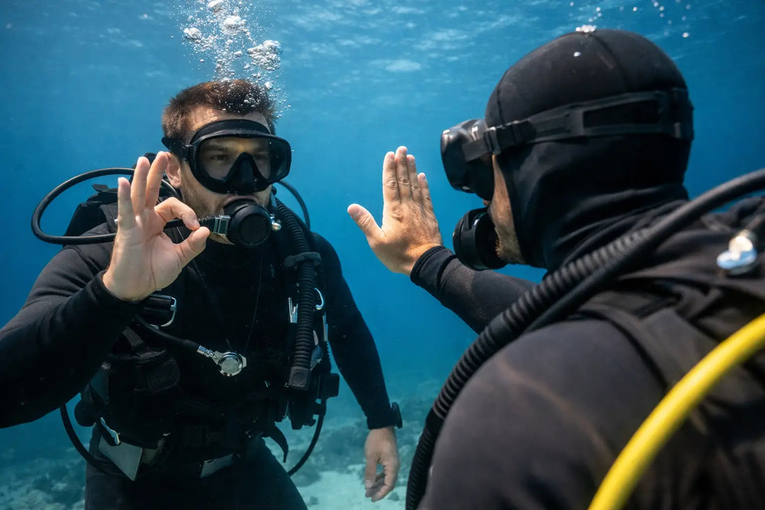 Tauchzeichen richtig lernen unter Wasser