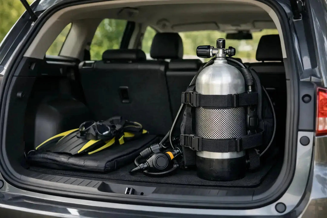 Tauchflasche sicher transportieren im Auto