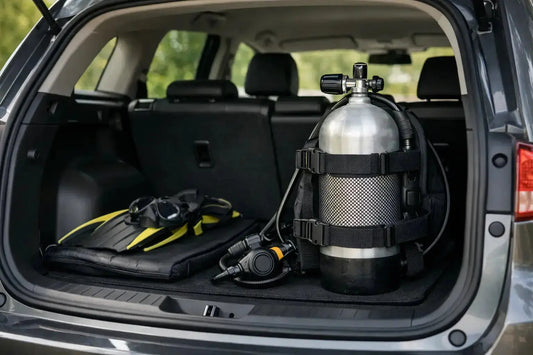 Tauchflasche sicher transportieren im Auto